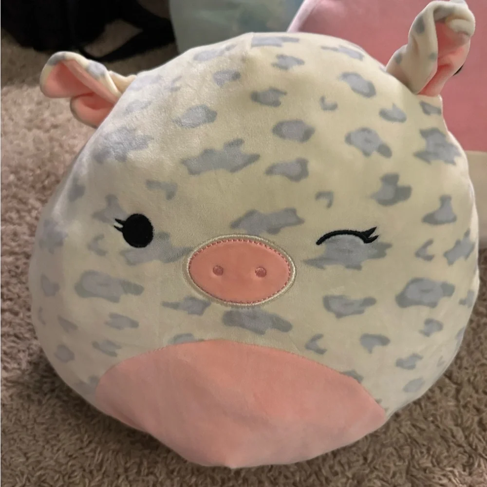 Squishmallow Official Farm Squad Soft Ronnie Cow & Rosie Pig Flip-A-Mallow 12 in